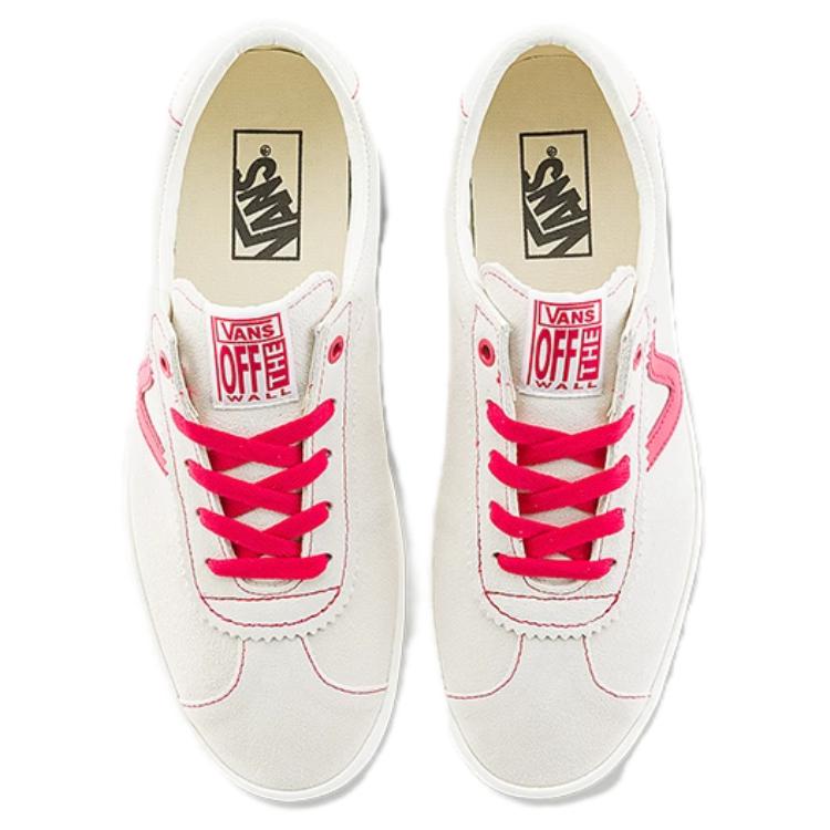 Vans Sport Low Fashion Versatile Low-Top Skate Shoes Unisex Sneakers White Red VN000D09EAS