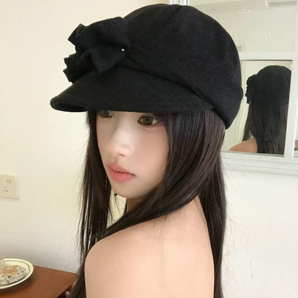Lace Trim Small Face Fit Equestrian Hat Sun Protection Octagonal Cap Spring Season
