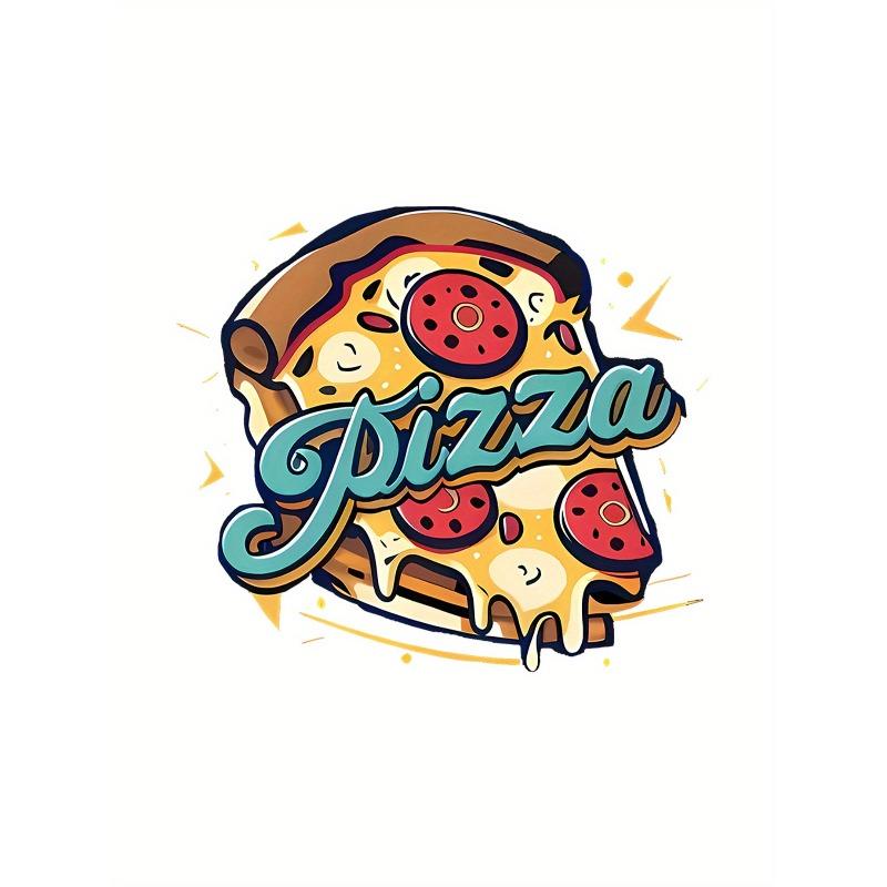 European sizes Women's Pizza Print T-Shirt - Short Sleeve Round Neck Casual Summer Blouse with Pizza Slice & Topping Patterns