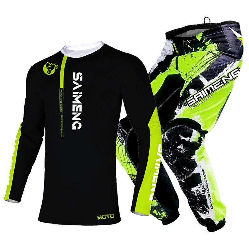 Motocross-Ausrüstungsset für Kinder Jugend Trikot Hose Sets Kind grün Motorrad schwarz 3 4 5 6 7 8 9 10 Jahre Offroad-Anzug blau orange Enduro Cross Junge Mädchen
