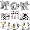 I Love Mom Charms Bead Copper Cz Zircon Mother'S Day Gift Pendant Fit Original Bracelet Necklace Diy Jewelry