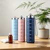 Pill Box Silicone Sealed Waterproof Aluminum Alloy Casing Pill Organizer with 7 Compartments Portable Pill Storage Case