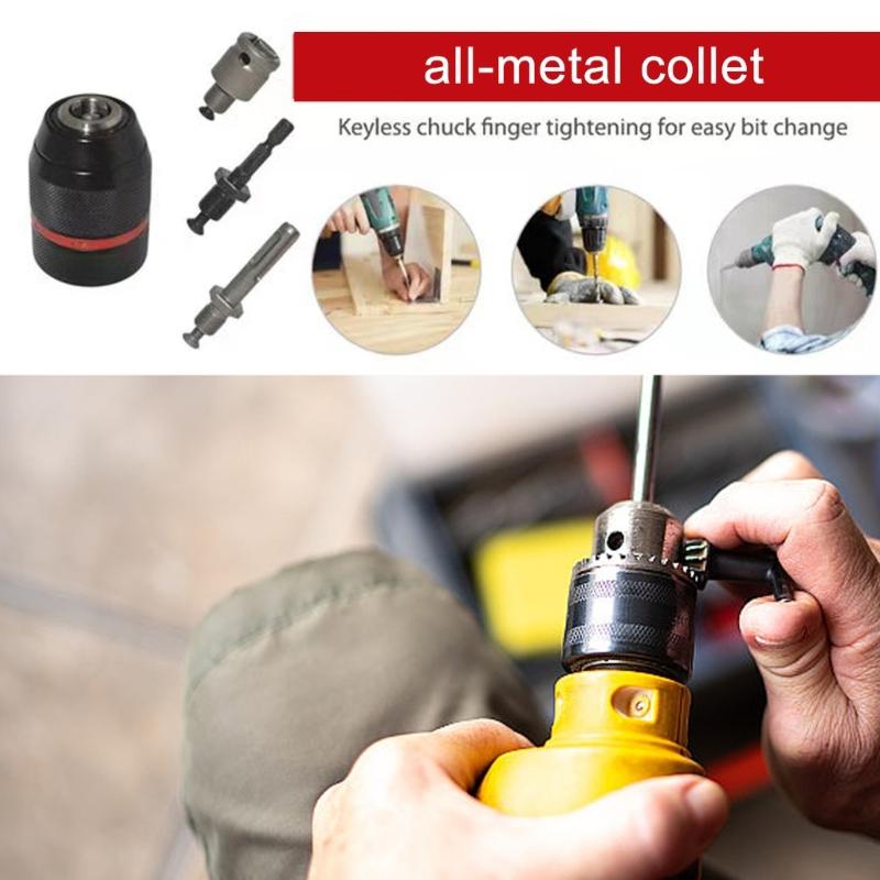 3pcs Drill Chuck Adapter Set Steel Drill Conversion Chuck set Drill Chuck Transformation set for Woodworking Application