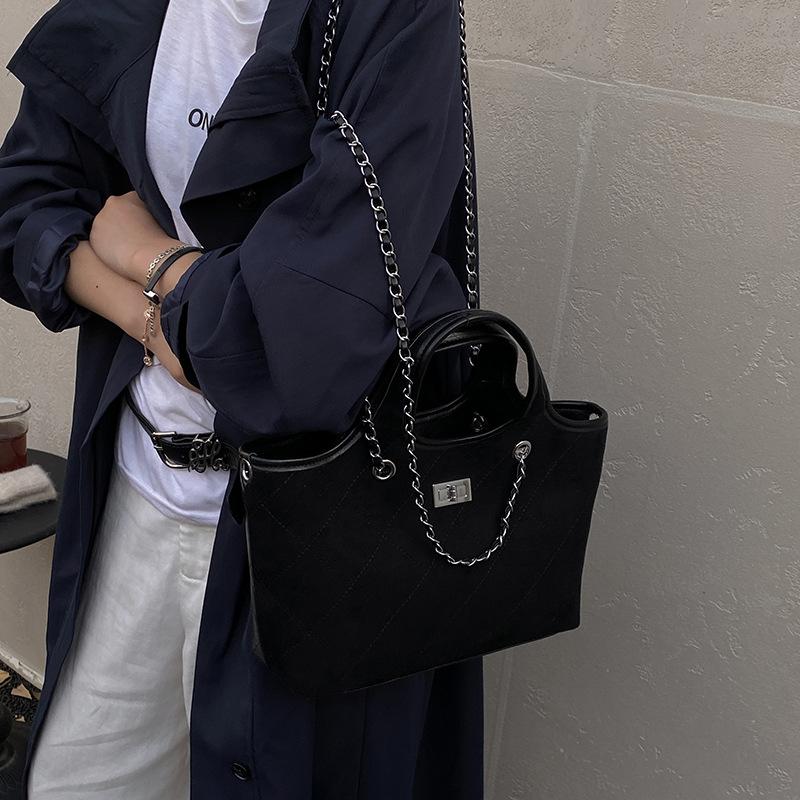 Large-capacity Commuter Tote Bag, Retro Suede Underarm Bag, Commuter Single-shoulder Handbag