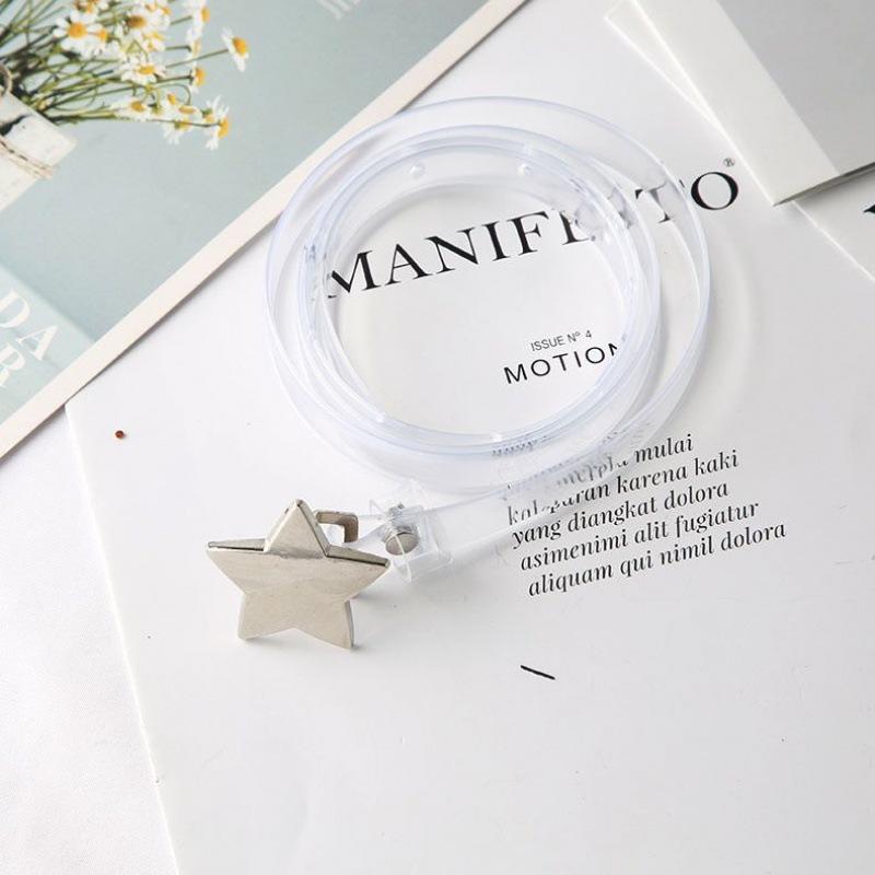 

Transparent Minimalist Belt For Women With Heart Buckle Summer Fashion Statement Piece For Outfit Every Star Transparent