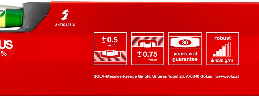 Sola BIG X 40 40cm Box Size Spirit Level Red -