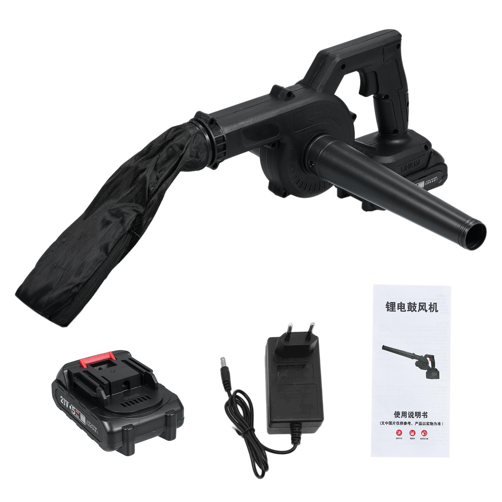 

2 в 1 Электрический воздуходув и пылесос, 21 В Ручной воздуходув с аккумулятором и зарядным устройством, EU Plug & 2 Battery