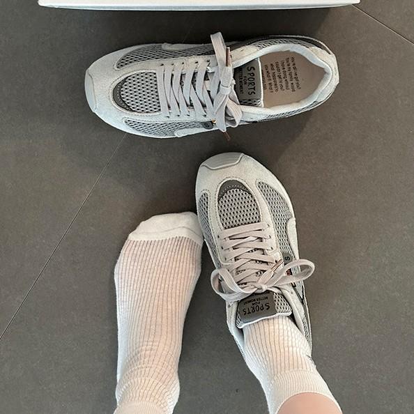 Fashion Retro Lightweight Thick-soled Inner Height-increasing Forrest Gump Shoes for Women's 2025 Summer New Round Head Sports Casual Shoes