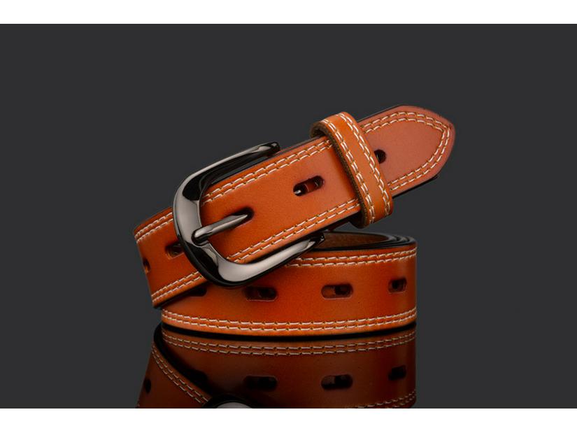 Korean Style Women's Genuine Leather Pin Buckle Belt - Versatile Casual Belt for Jeans and Skirts