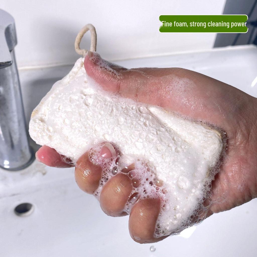 Natural Luffa Wood Pulp Cotton Dish Sponge & Scrubber – Absorbent Scouring Pad for Kitchen & Bath Cleaning