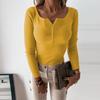 Womens Knitwear Long Sleeve V-neck Blouse Slim Solid Color Bottoming Knitted Top T-shirt Autumn Winter Pullover