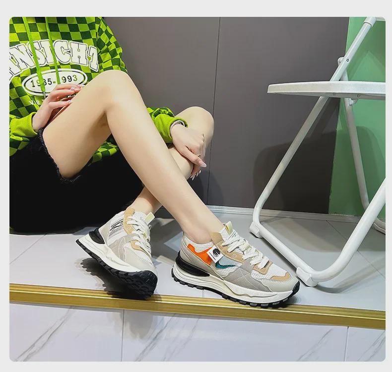 Spring 2025 Women's Round-Toed Forrest Gump Shoes: Thick-Soled, Wear-Resistant, Breathable Casual Sport Shoes (Model 6657)