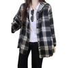 The real shot is not reduced, American retro hooded plaid shirt autumn new loose fake two-piece shirt casual coat