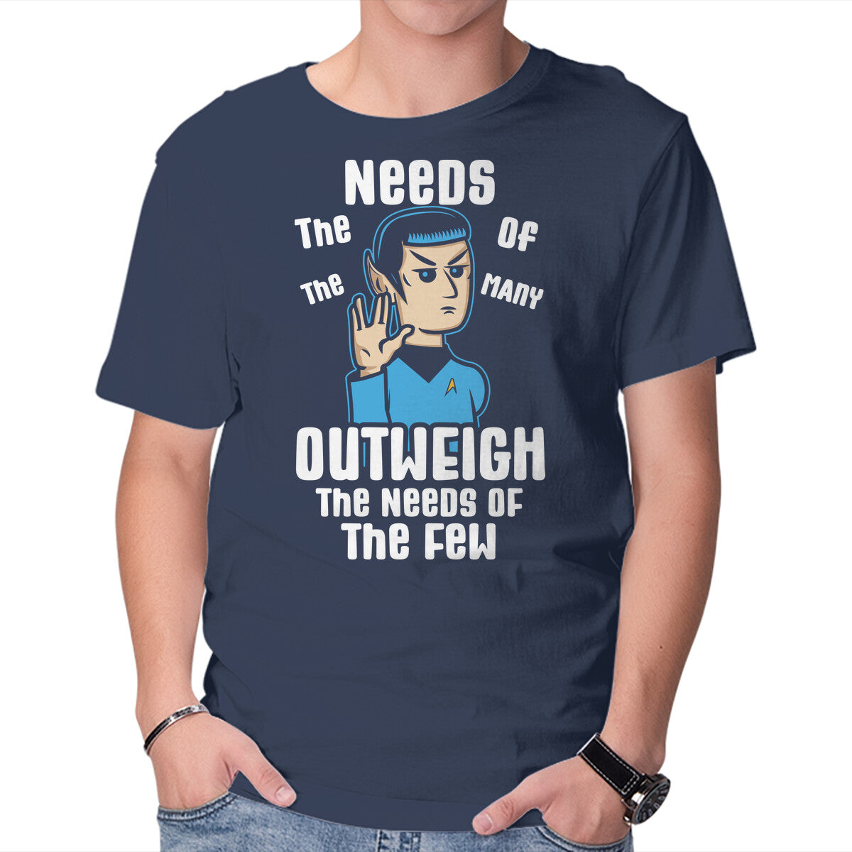 Unisex Crew Neck T-Shirt Needs Of The Many Graphic Short Sleeve Casual Tee XL