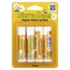 Organic Lip Balm, Honey, 4 Pack, 0.15 Oz (4.25 G) Each