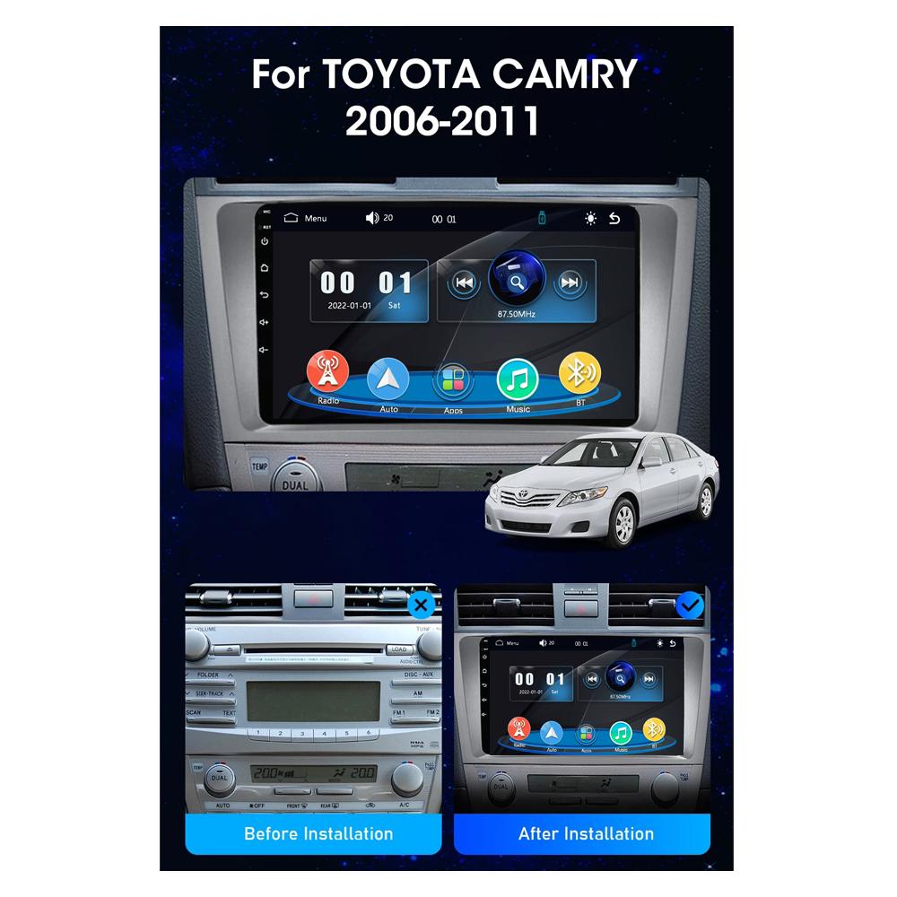 icreative Car Radio Multimedia MP5 Player Head Unit Stereo BT For Toyota Camry V40 2006-2011