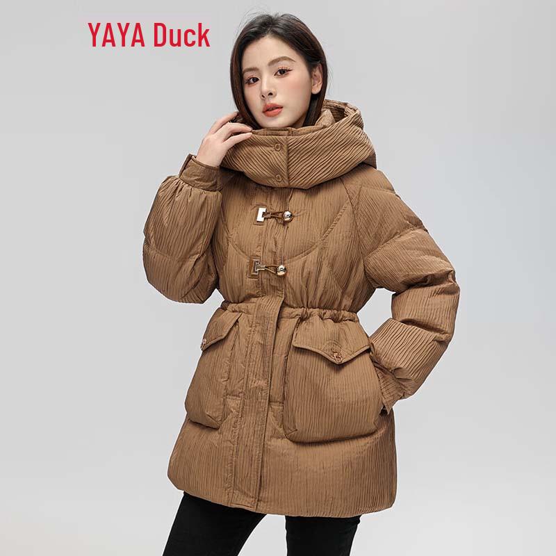 Yaya Women's Slim-Fit Detachable Hood Down Jacket