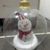 24" Inflatable Christmas Ball with LED Light Outdoor Blow Up PVC Ball Decorations with Santa/Reindeer/Snowman Figurine for Yard Pool Garden Decor