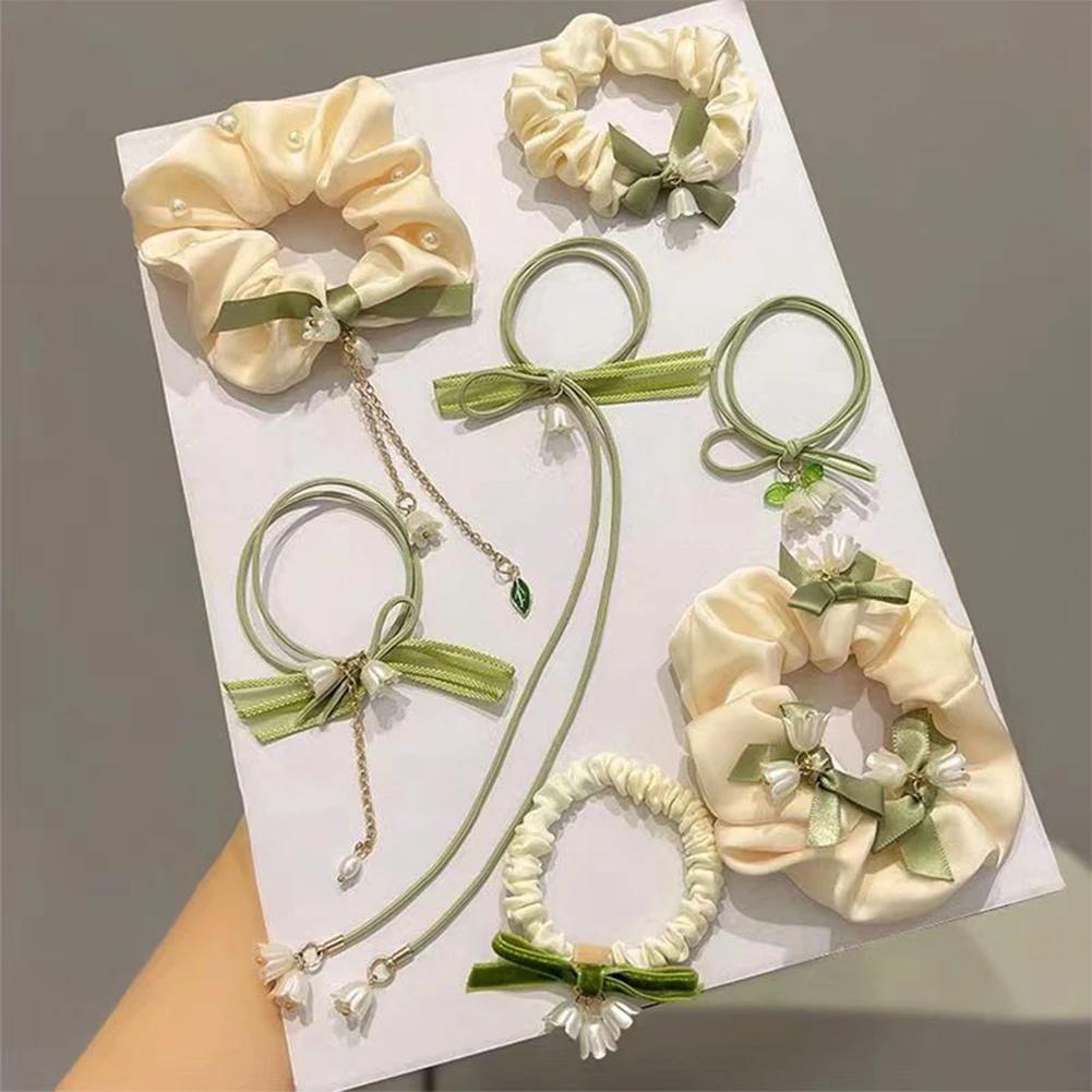 Fashion Convallaria Hair Ties Bell Orchid Flower Head Rope for Women Girls Rubber Band High Elasticity Durable Hair Scrunchies