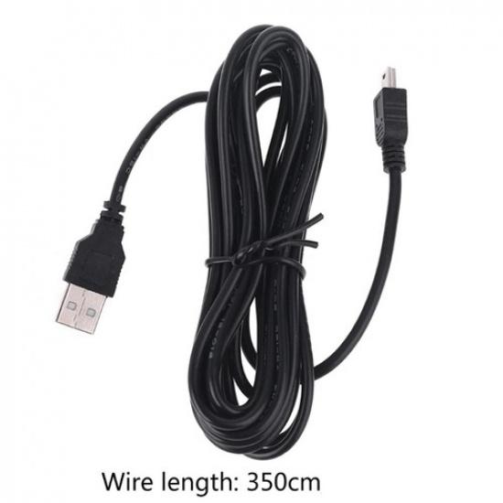 3.5m DVR Power Cable Charger Adapter For Dash Cam Output 5V/2A Mini USB