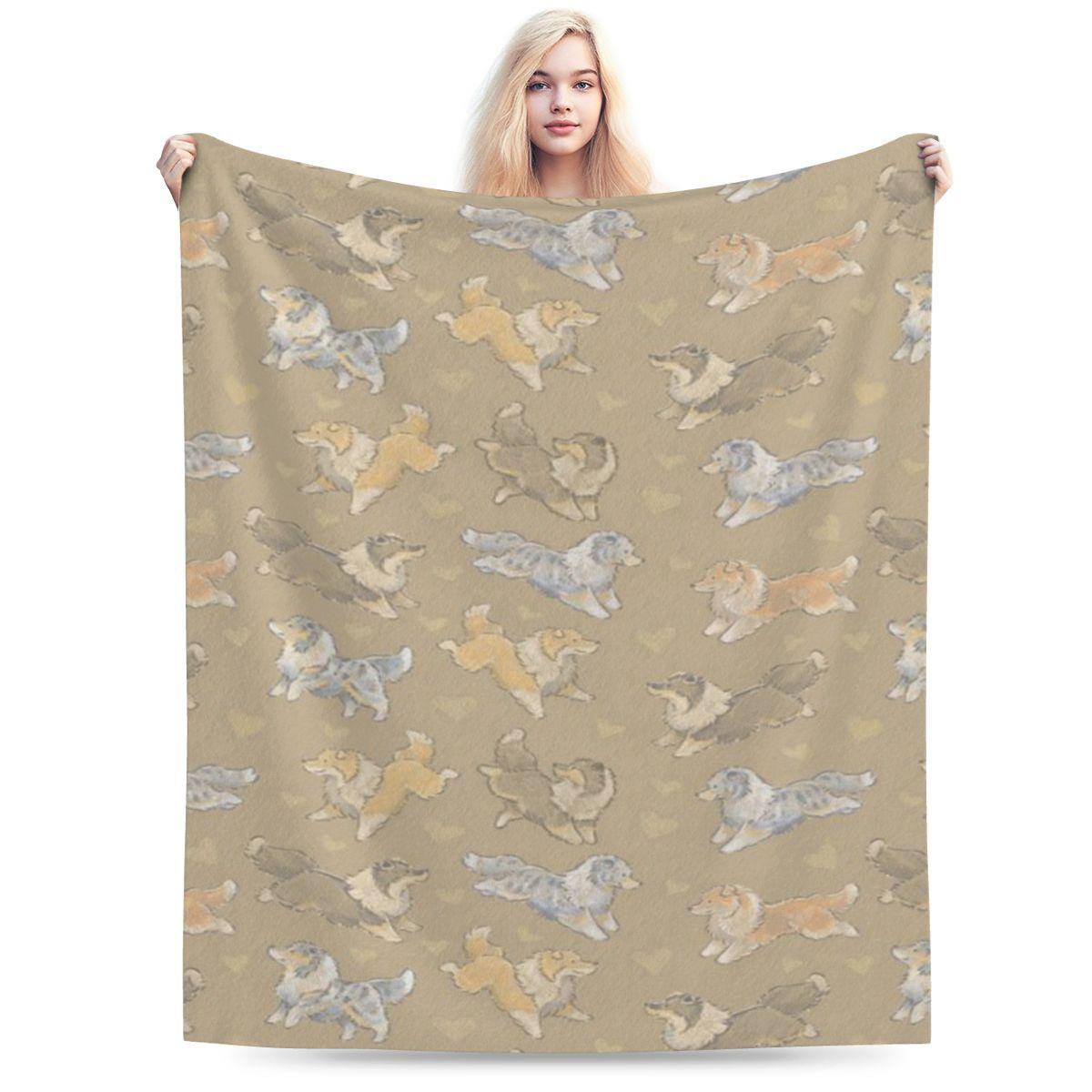 

Collie Days Repeat Pattern Design Rough Collie Dogs Personalized Warm Decorate Home An UltraSoft Micro Fleece Blanket 75x100cm 30x40in
