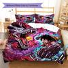 One Piece Luffy Pattern Bedding Quilt Set Quilt Cover Pillowcase Home Decoration Birthday Gift (1 * Duvet Cover + 2 * Pillowcase, Without Core)