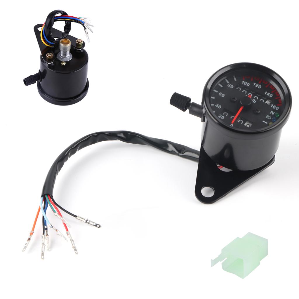 Motorcycle Odometer Speedometer Dual Reading Signal KMCelsiusH Black