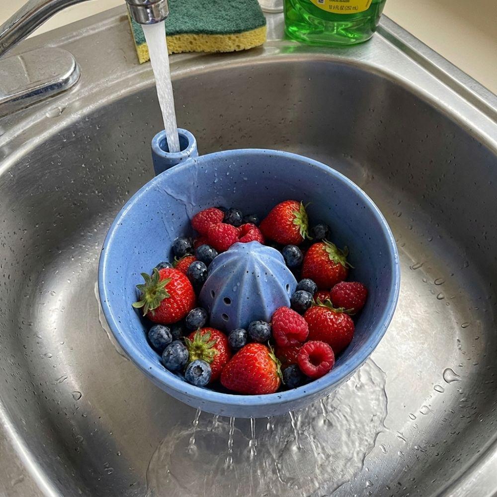 Fessure di Drenaggio Integrate Ciotola per Lavaggio Berry Swirl Ciotola per Pulizia Vortice Dinamico Utensile da Cucina