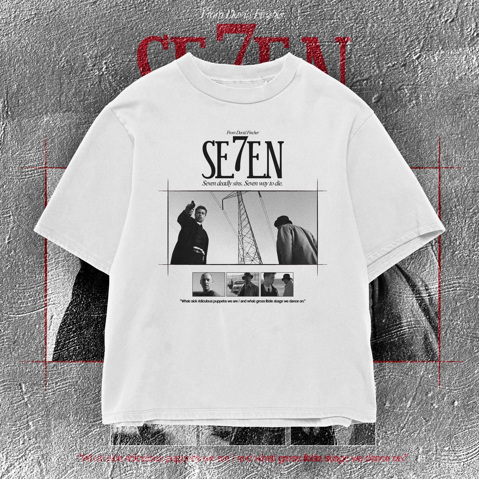 Se7en Vintage 90s Movie Graphic T-shirt | Thriller Film Tee XL