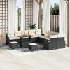 VidaXL 13-Piece Garden Sofa Set with Cushions Black Poly Rattan 3362455