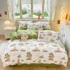 Girl Heart Fresh Small Floral Bedding Four-piece Set Washed Cotton Dormitory Bed Single Three-piece Set
