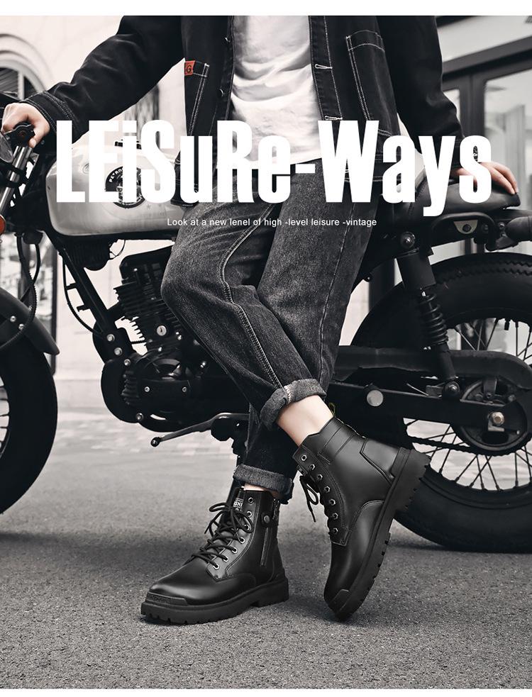 2023 Autumn Men's British Style High-Top Martin Boots: Trendy Casual Workwear Safety Shoes