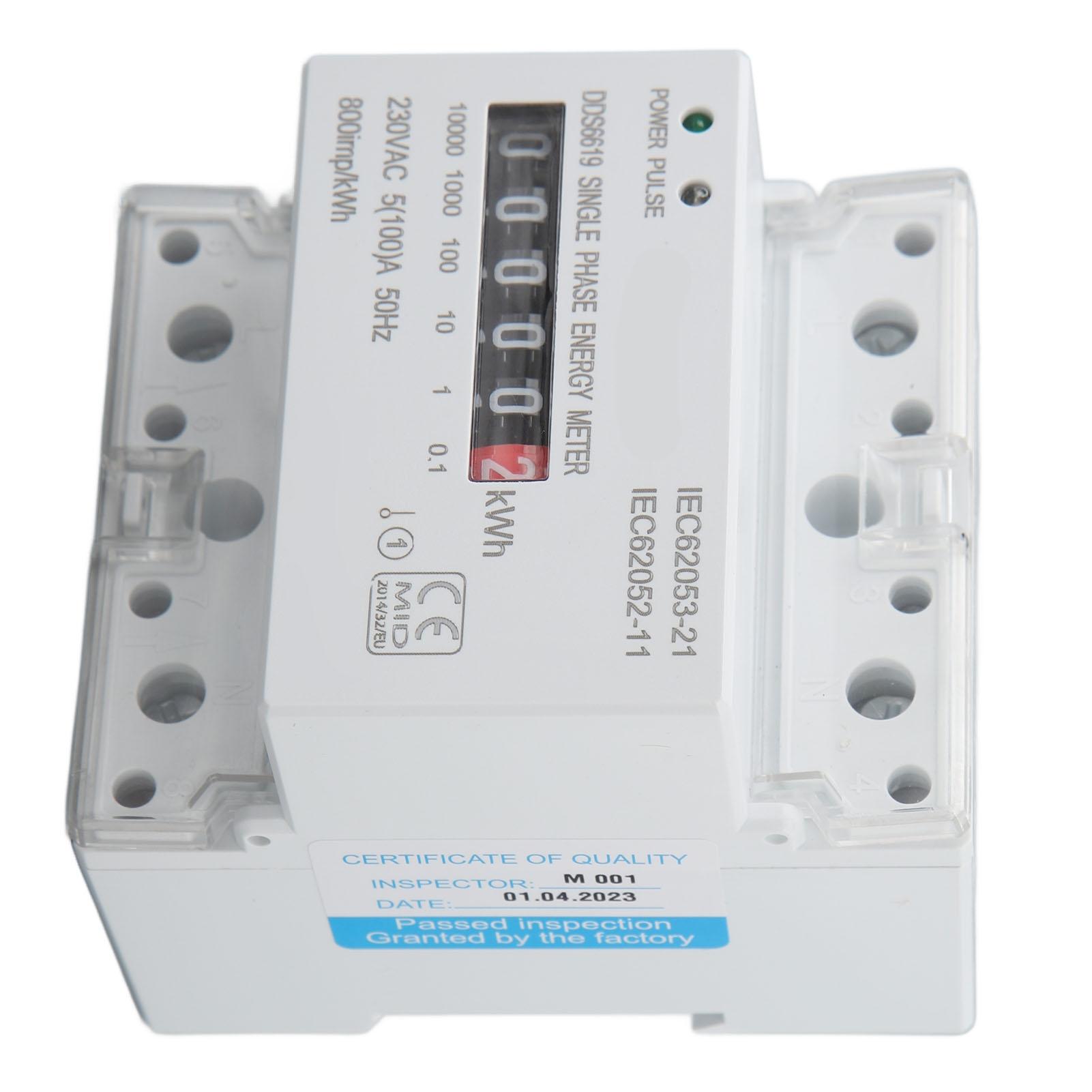 

Счетчик электроэнергии Ватт-час Двухцветный светодиодный индикатор Крепление на DIN-рейку Однофазный Умный дом Энерговаттметр 230 В переменного тока