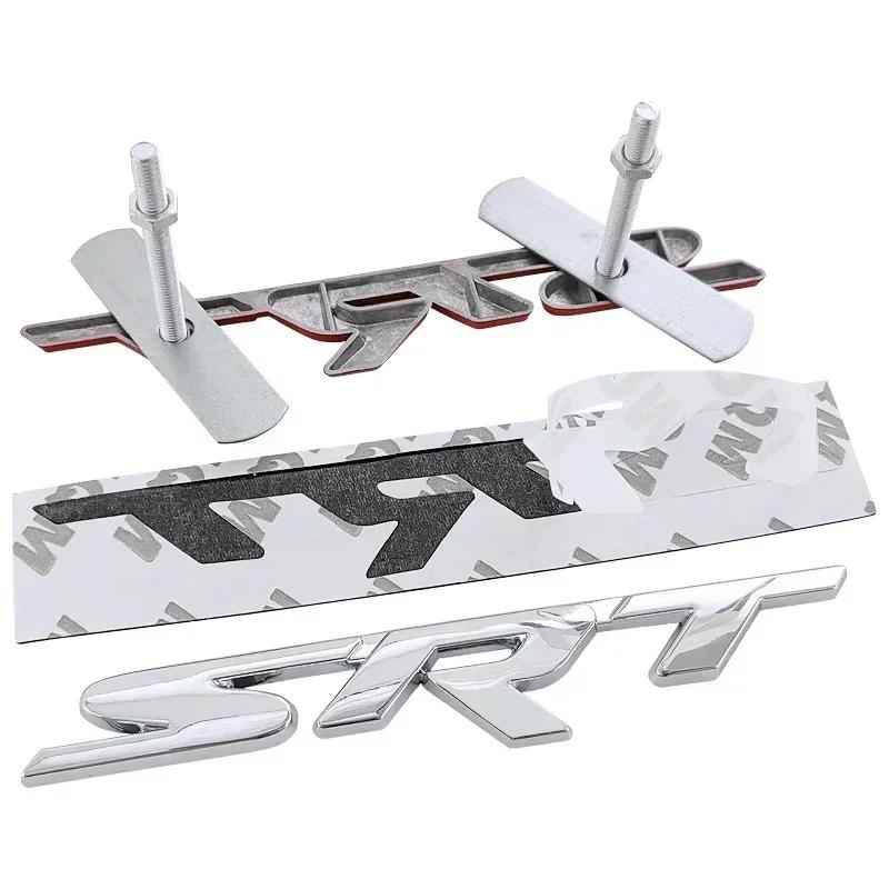 3D Metal Car Front Grille Emblem for SRT Logo Durango Ram 1500 Charger Viper Challenger Caliber Body Trunk Badge Stickers