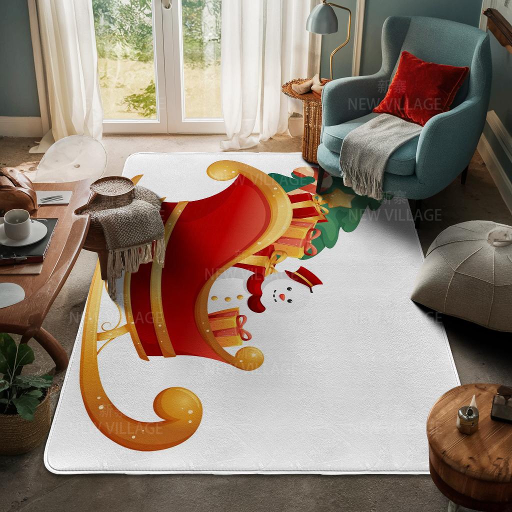 House Entrance Carpet Home Door Mat Living Room Bath Foot Bathroom Non-slip Water Absorption Rugs Bath Merry Christmas Winter
