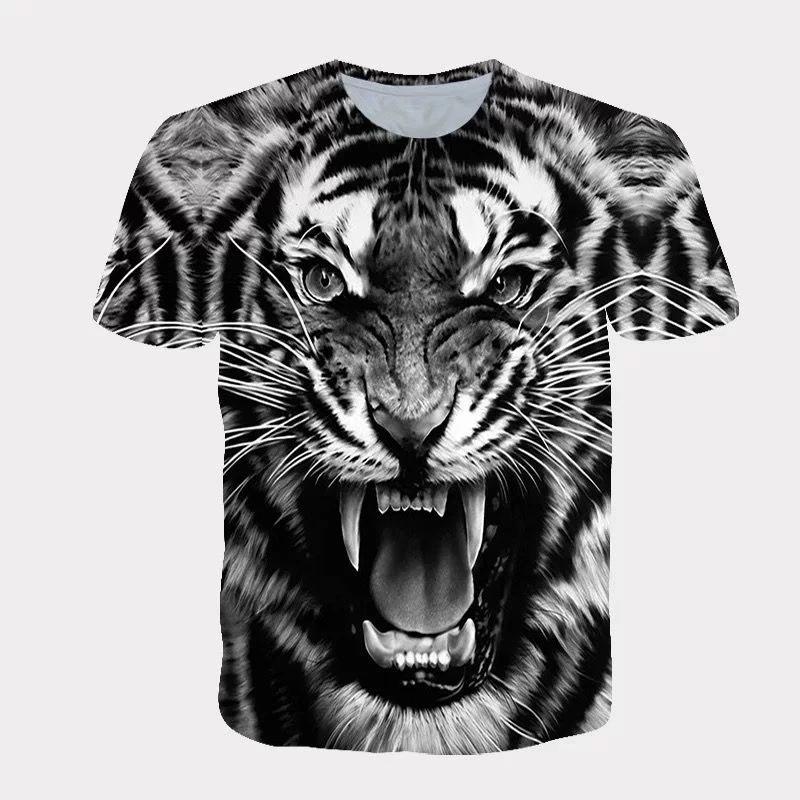 Tiger Muay Thai T-Shirt Kick Boxing 3D Print Vintage Training UV Protect Quick Dry Men Women Unisex Short Sleeve Round Neck MMA Mix Martial Art