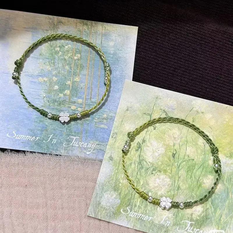 

Браслет ручной работы «Четырехлистный клевер» - Счастливые украшения ручной работы DIY