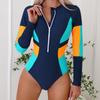 Long Sleeve One Piece Women Swimsuit For Surfing Diving Water Sports