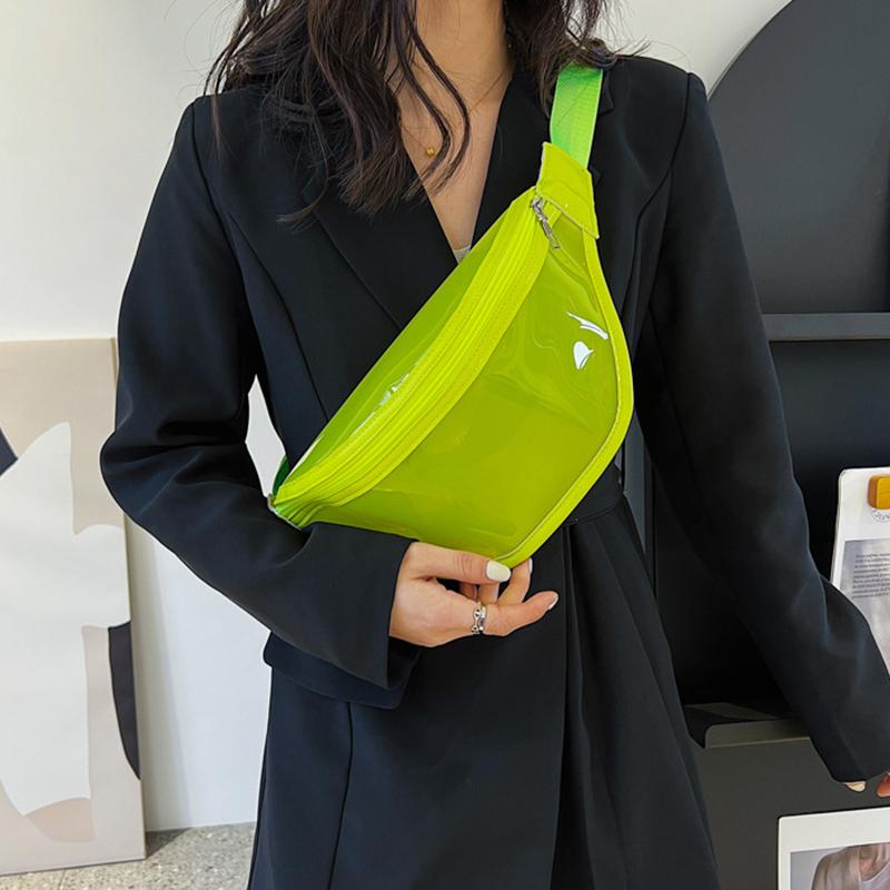 Women Waterproof Fanny Pack Fashion Laser Clear Waist Bags Transparent Shoulder Bag Travel Crossbody Chest Bags