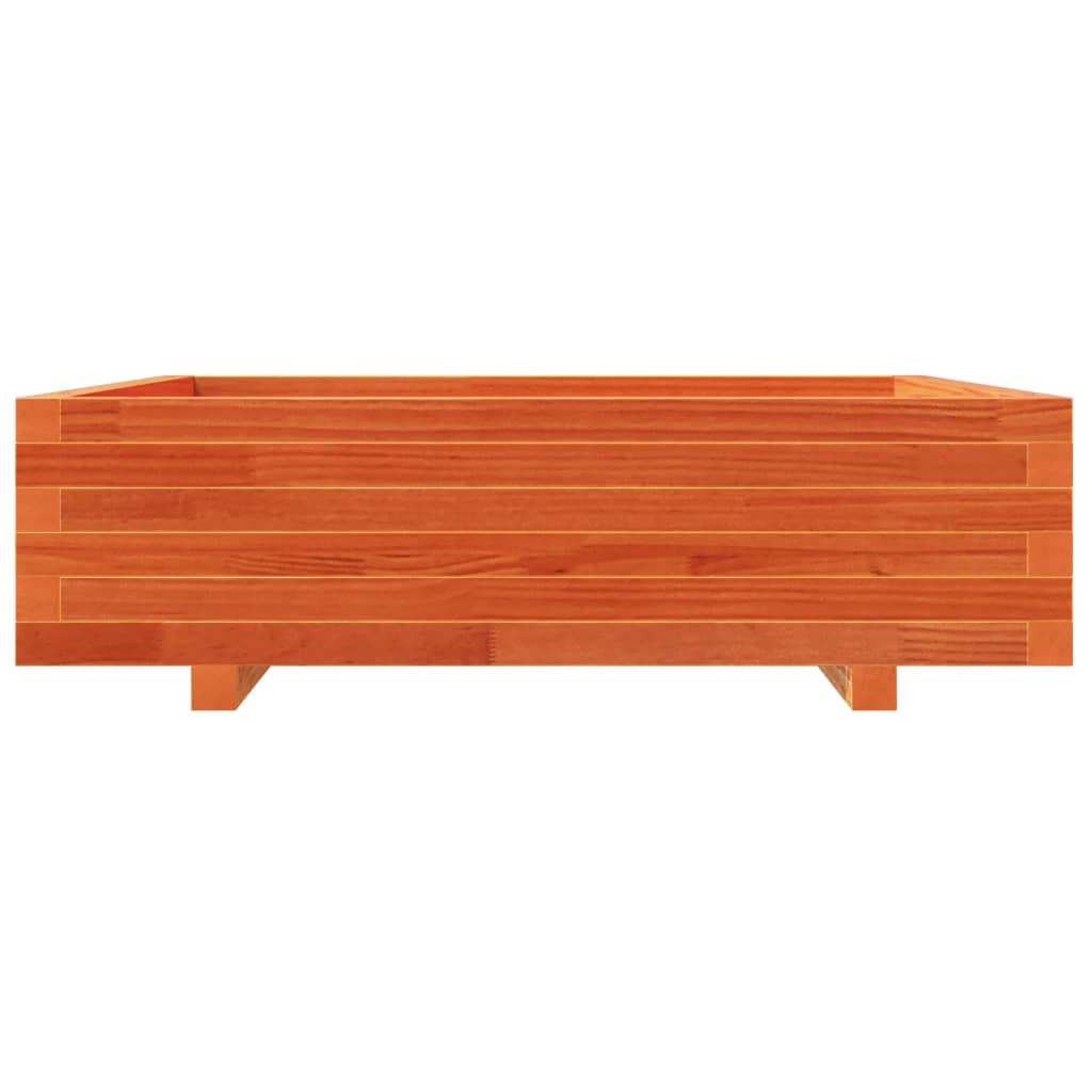 Plant Pot Wax Brown 90 X 90 X 26.5 Cm Solid Pine Wood