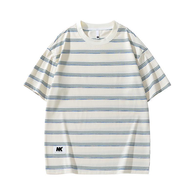 Sailor Striped Men's Loose Fit Short Sleeve Tee - Trendy Summer Couple's Top