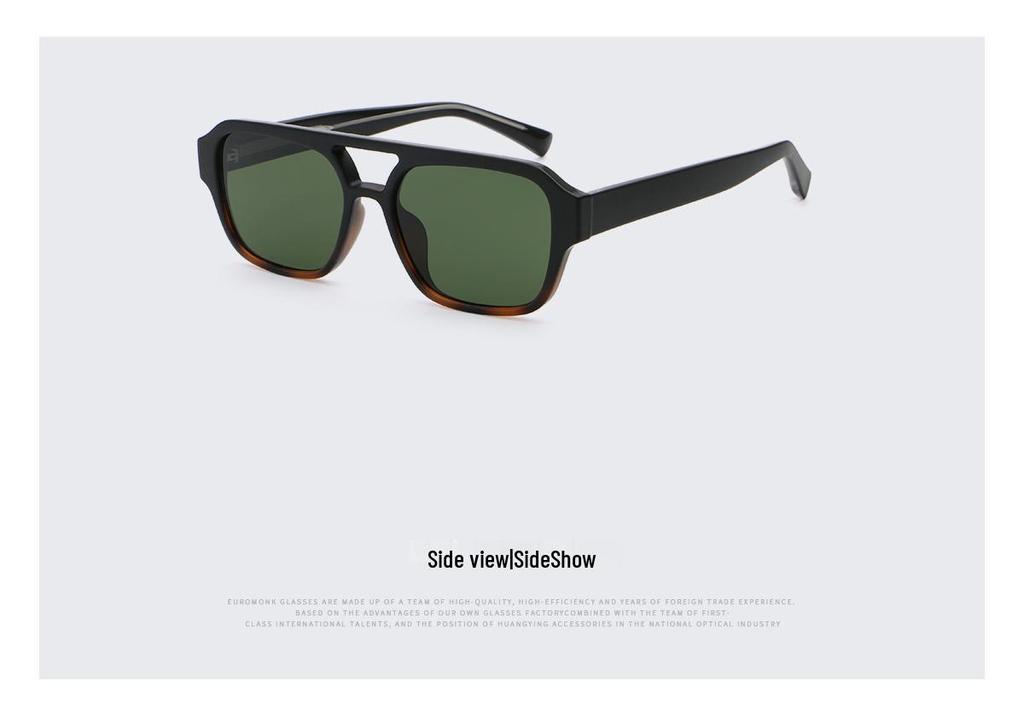 Polarized High-End Double Bridge UV Protection Sunglasses for Men & Women - Face Slimming Style