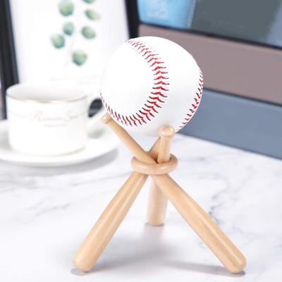 Hölzerner Baseballschläger-Ausstellungsständer Mini-Halter zum Präsentieren von Bällen & Erinnerungsstücken Golf Tennisball Stützhalterung Rund gefertigtes Regal