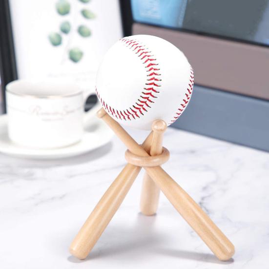 Wooden Baseball Bat Display Stand Mini Holder for Showcasing Balls & Memorabilia Golf Tennis Ball Support Bracket Round Crafted Rack