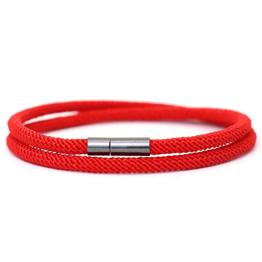 Noter New Arrival Mens Rope Bracelet 4mm Nylon Double Layer Lucky Thread Braclet Nickel Black Detachable Buckle Gift For Him