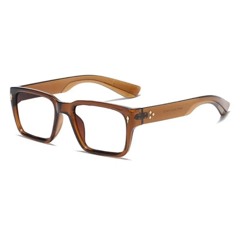 Trending Square Anti Blue Light Glasses Mens Computer Reading Optical Prescription Eyewear Hyperopia Finished Frame
