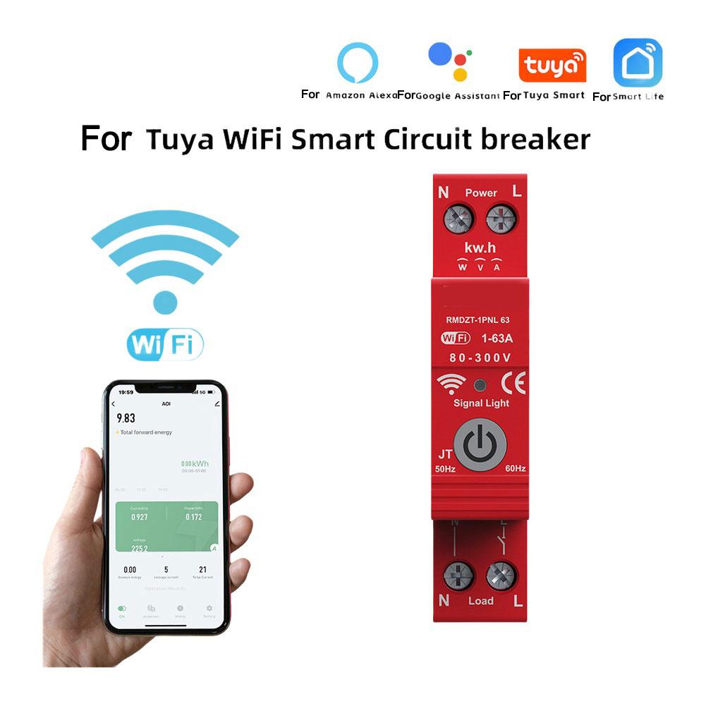 WIFI circuit breaker with prepaid metering leakage reclosing overcurrent overload protection for smart home devices
