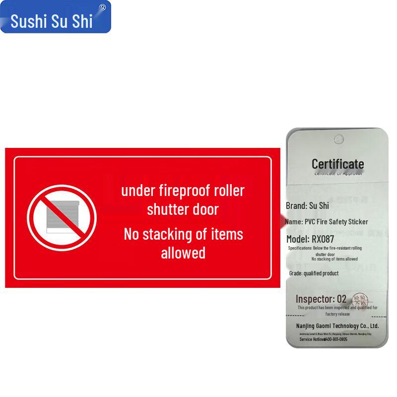 PVC Fire Safety Prohibition Sign 300x160mm (10 Sheets)