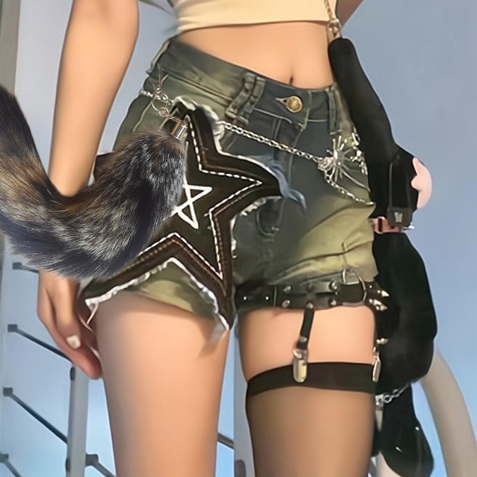 Брелок с подвеской в виде плюшевого лисьего хвоста — фото 8