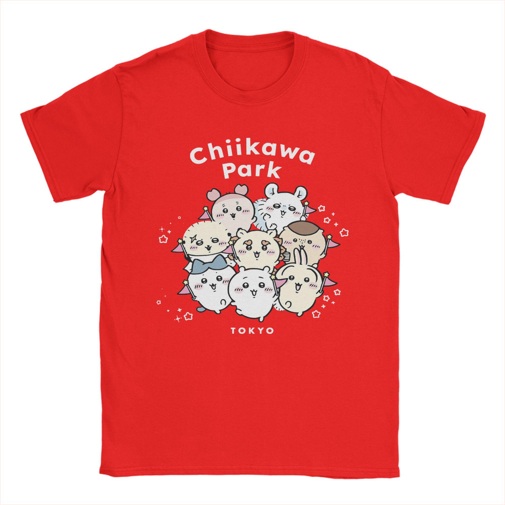 

Chiikawas and Friends TShirt for Men Funny Pure Cotton Tee Shirt Crewneck Short Sleeve T Shirt Summer Clothes S
